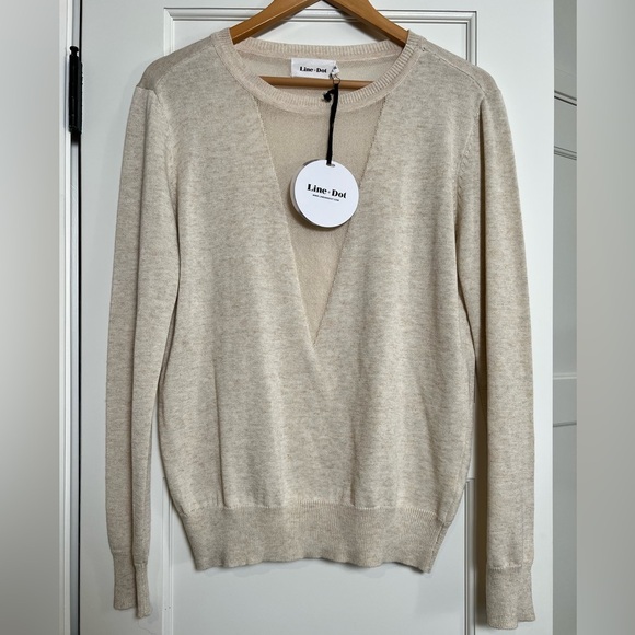 NWT Line & Dot Cream Crew Neck Sweater (Med) - Picture 2 of 4